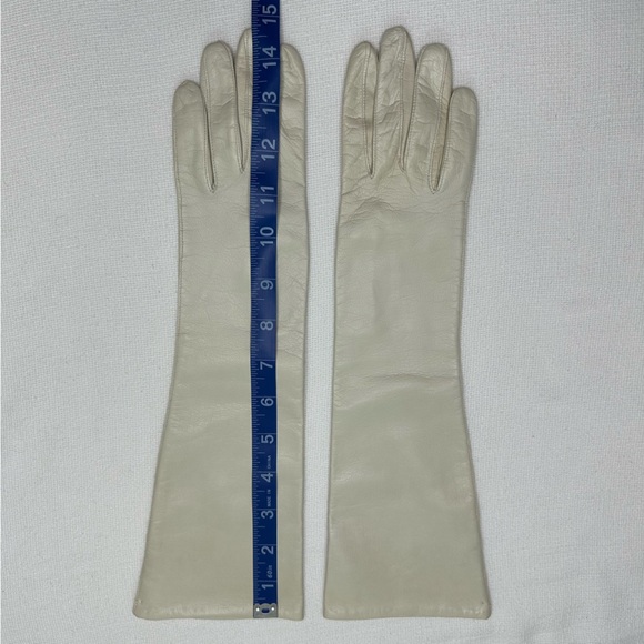 Vintage Silk-Lined Italian Kidskin Leather Elbow Gloves - Picture 15 of 16
